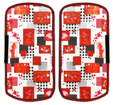 Heart Home Hearts Design PVC 2 Pieces Fridge/Refrigerator Handle Cover (White & Maroon) CTHH5397, Standard